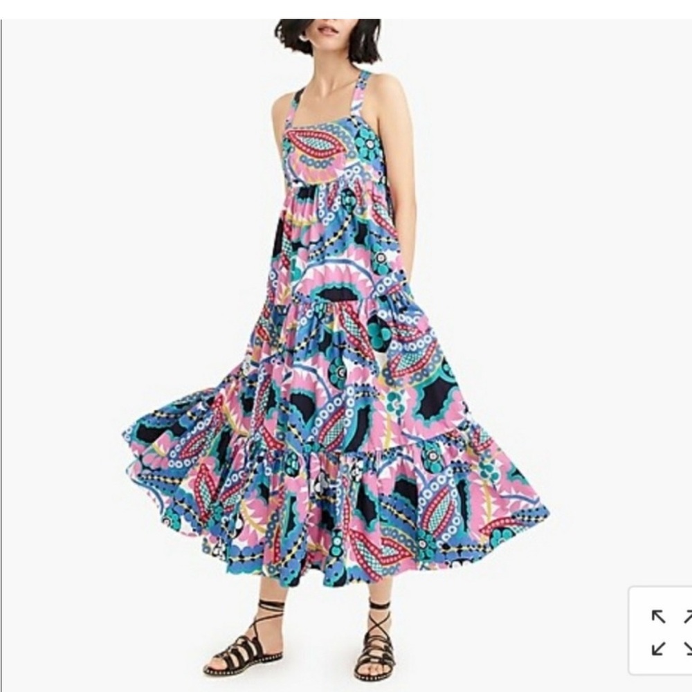 J Crew Ratti Kaleidoscope apron maxi dress